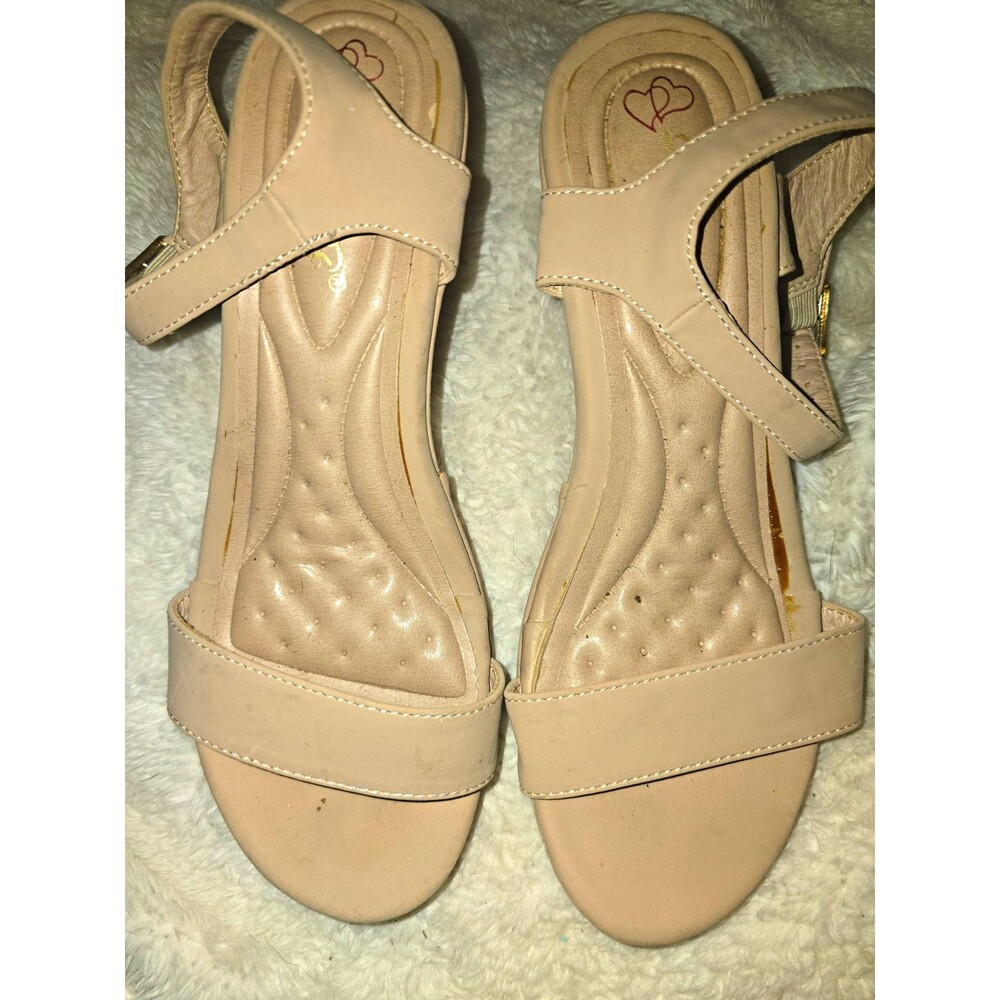 DbDk Beige Strappy Ankle Strap Buckle Sandals Synthetic US 7.5